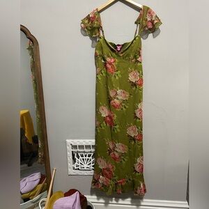 Betsy Johnson Floral Green Dress